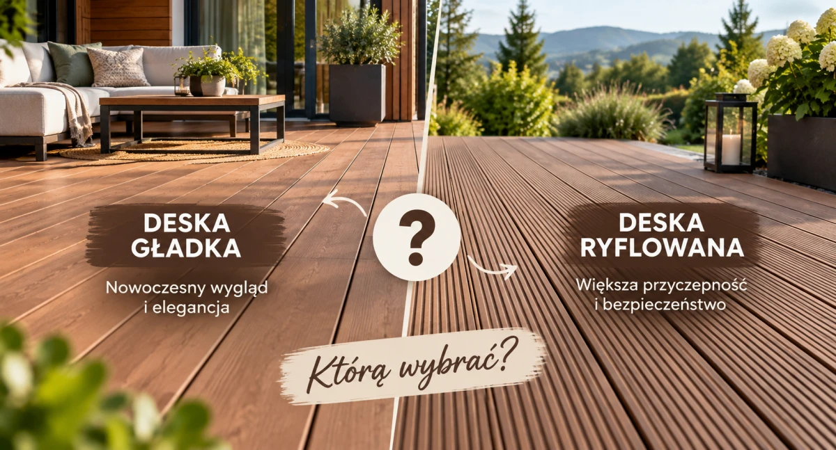 Gładka czy ryflowana deska tarasowa – którą wybrać? Zalety i wady obu rozwiązań Gładka czy ryflowana deska tarasowa – którą wybrać? Zalety i wady obu rozwiązań