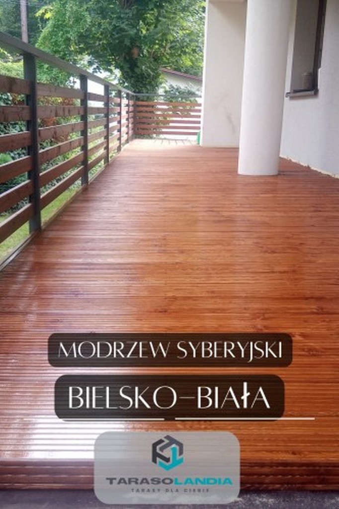 Bielsko-Biała, budowa tarasu drewnianego z Modrzewia Syberyjskiego