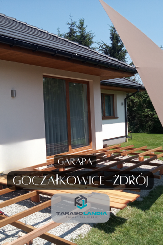 Goczałkowice-Zdrój, budowa tarasów drewnianych, Garapa